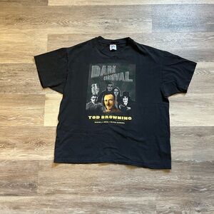 Vintage 90s Dark Carnival Black Graphic single stitch T-Shirt XL